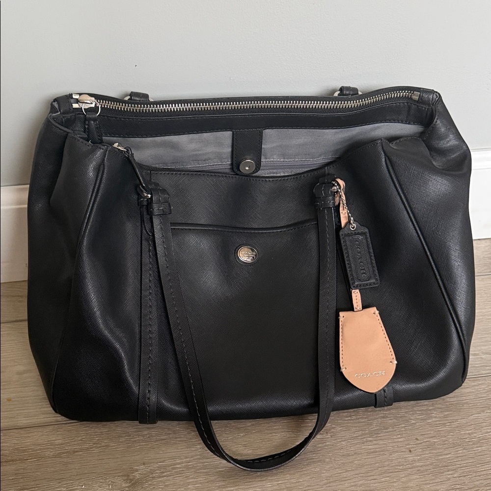 Black leather Coach Handbag